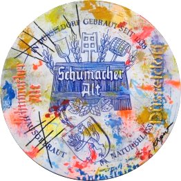 Fchschen Duesseldorf Altstadt Motiv Bild Gemaelde im Pop Art Stil mit Acryl auf Leinwand fuer Buero und Wohnung
