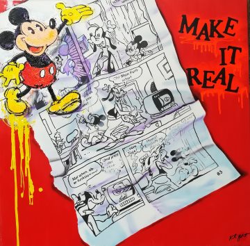 ickey Mouse Pop Art Comic Bild Gem lde Kunst  Galerie klipp-art D sseldorf Unikat Bild Gem lde Leinwand