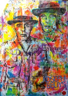 pop art Portrait Beuys moderne Kunst,  Acryl auf Leinwand, Galerie Silvia Klippert Dsseldorf, 
