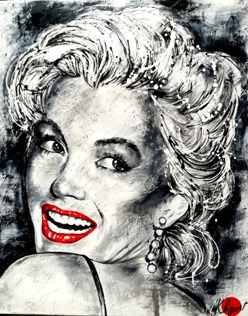 Pop Art Marilyn Monroe Porträt Gemälde, Leinwand (Unikat), moderne kunst painting portrait