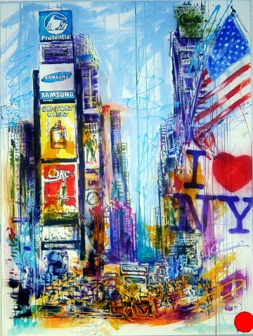 new york I love NY time spare usa pop art gemälde Acryl Leinwand keeilrahmen klipp-art galerie in düsseldorf