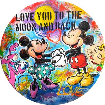 Pop Art Comicwelt, Mickey and minnie Acryl Leinwand Unikat, moderne kunst
